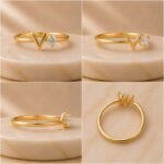 Viora Solitaire Lab Grown Diamond Ring featuring a brilliant solitaire diamond displayed from front view, side view, top view, and angled perspective.