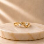 Infinity Duet Lab Grown Diamond Ring featuring an elegant infinity-inspired dual stone design displayed from front view, side view, top view, and angled perspective.