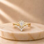 Pearlora Bloom Lab Grown Diamond Ring featuring a floral bloom-inspired design with a brilliant lab grown diamond displayed from front view, side view, top view, and angled perspective.