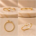 Luna Wave Lab Grown Diamond Ring featuring an elegant wave-inspired design with a brilliant lab grown diamond displayed from front view, side view, top view, and angled perspective.