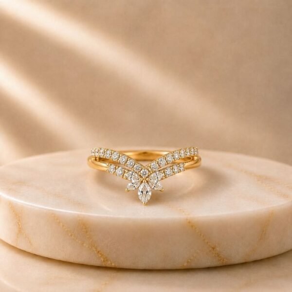 Royal Flutter Lab Grown Diamond Ring featuring a butterfly-inspired design with a brilliant lab grown diamond displayed from front view, side view, top view, and angled perspective.