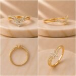 Royal Flutter Lab Grown Diamond Ring featuring a butterfly-inspired design with a brilliant lab grown diamond displayed from front view, side view, top view, and angled perspective.