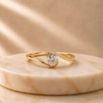Nova Swirl Lab Grown Diamond Ring displayed from front view, side view, top view, and angled perspective showcasing the elegant twisted swirl design with brilliant lab grown diamonds.