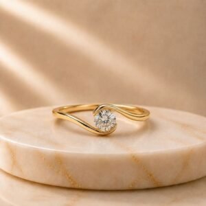 Nova Swirl Lab Grown Diamond Ring displayed from front view, side view, top view, and angled perspective showcasing the elegant twisted swirl design with brilliant lab grown diamonds.