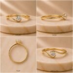 Nova Swirl Lab Grown Diamond Ring displayed from front view, side view, top view, and angled perspective showcasing the elegant twisted swirl design with brilliant lab grown diamonds.