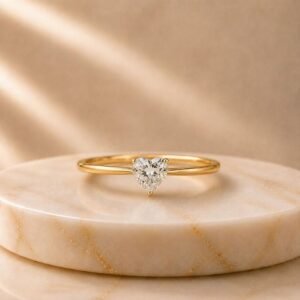 Bella Heart Lab Grown Diamond Ring displayed from front view, side view, top view, and angled perspective showcasing the elegant heart-inspired design with brilliant lab grown diamonds.