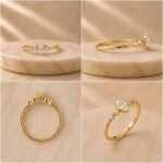Seraphina Marquise Lab Grown Diamond Ring showing front view, side view, top view and angled perspective with brilliant marquise cut diamond.