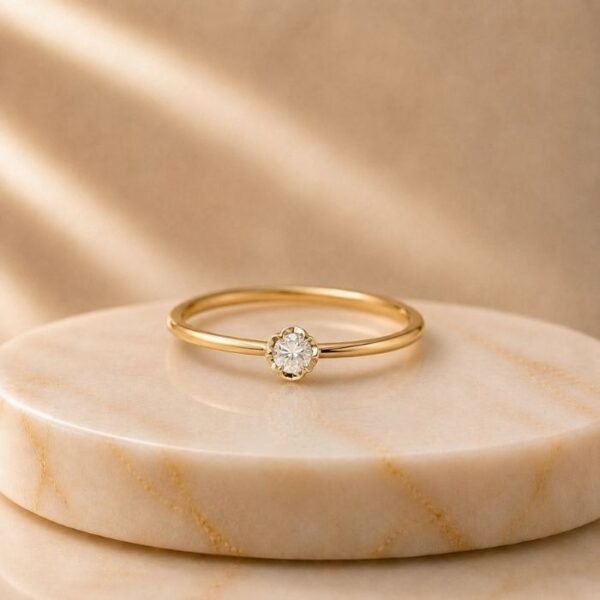 Pearl Bloom Lab Grown Diamond Ring displayed from front view, side view, top view, and angled perspective featuring a floral-inspired lab grown diamond design.