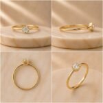 Pearl Bloom Lab Grown Diamond Ring displayed from front view, side view, top view, and angled perspective featuring a floral-inspired lab grown diamond design.