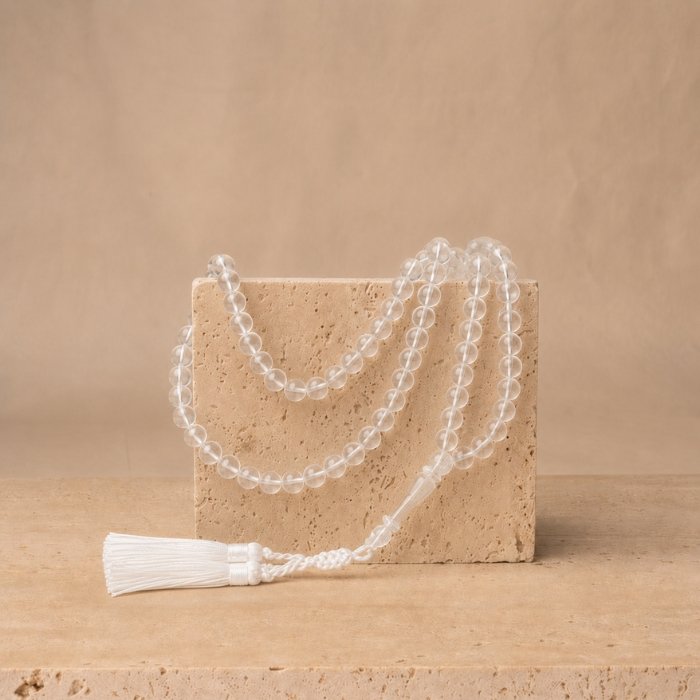 Natural Clear Quartz Crystal Mala 108 Beads 6mm and 8mm Original Sphatik Healing Necklace