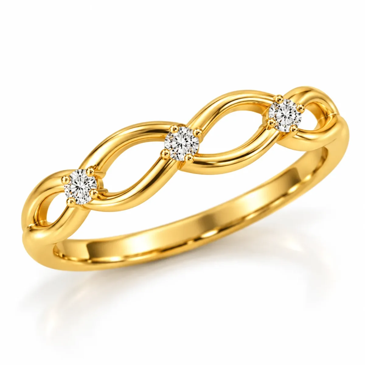 Infinity Knot Lab Grown Diamond & Gold Ring | 18K Gold - Image 2