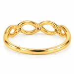 Infinity Knot Lab Grown Diamond & Gold Ring | 18K Gold - Image 3