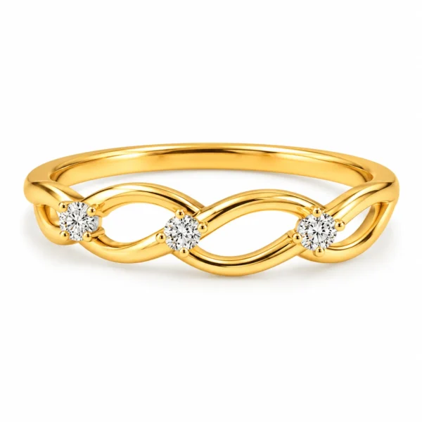 Infinity Knot Lab Grown Diamond & Gold Ring featuring an elegant intertwined knot design with sparkling lab grown diamonds.