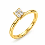 Lab Grown Diamond Cluster Bypass Ring - 18K Gold Ring - Image 2