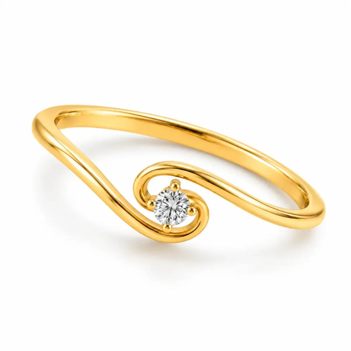 Lab Grown Diamond Wave Ring |18K Gold - Image 2