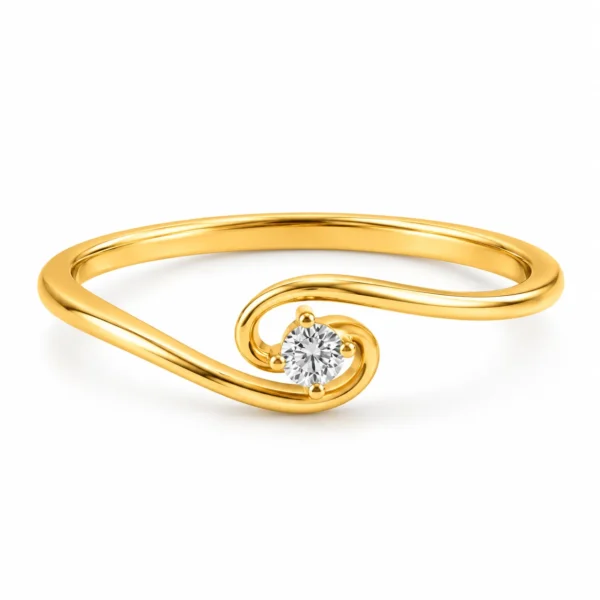 Lab Grown Diamond Wave Ring featuring a graceful wave-inspired design with sparkling lab grown diamonds.