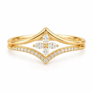 Marquise Flower Lab Grown Diamond Ring featuring marquise-shaped diamonds arranged in an elegant floral-inspired design.