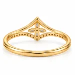 Marquise Flower Lab Grown Diamond Ring | Chevron Band In 18K - Image 3
