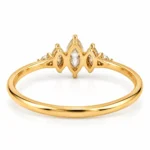Marquise Lab Grown Diamond Ring with Round Accents | 18K Gold Ring - Image 3