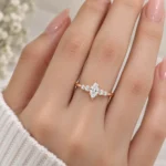 Minimalist Lab Grown Diamond Marquise Ring -18K Gold - Image 4