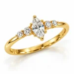 Minimalist Lab Grown Diamond Marquise Ring -18K Gold - Image 2