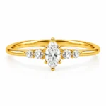 Minimalist Lab Grown Diamond Marquise Ring featuring an elegant marquise-shaped diamond in a sleek, understated design.