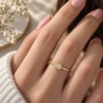 Modern Princess Cut Lab Grown Diamond Ring | 18K Gold Geometric Octagon Setting - Image 4
