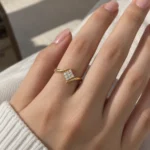 Pavé Cluster Lab Grown Diamond Ring | 18K Gold Band Ring For Women - Image 4