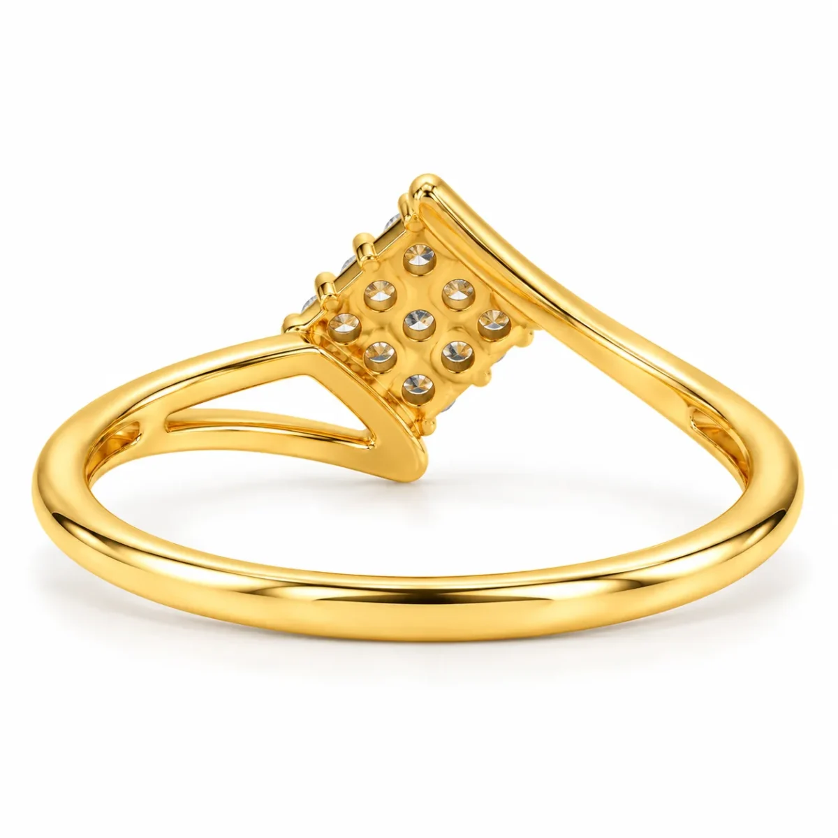 Pavé Cluster Lab Grown Diamond Ring | 18K Gold Band Ring For Women - Image 2