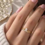 Pear Lab Grown Diamond Pavé Ring | 18K Gold - Image 4