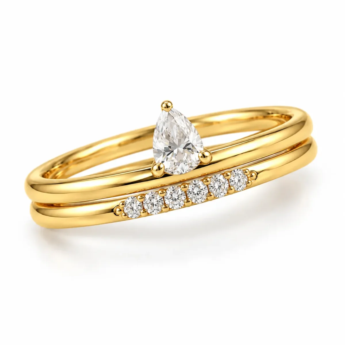 Pear Lab Grown Diamond Pavé Ring | 18K Gold - Image 2