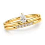 Pear Lab Grown Diamond Pavé Ring | 18K Gold - Image 2