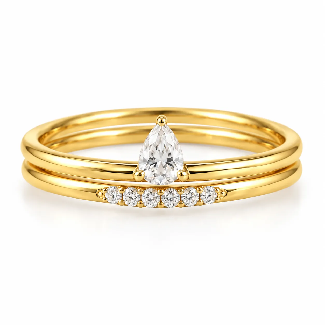 Pear Lab Grown Diamond Pavé Ring (5) Pear Lab Grown Diamond Pavé Ring featuring an elegant pear-shaped diamond and sparkling pavé accents.