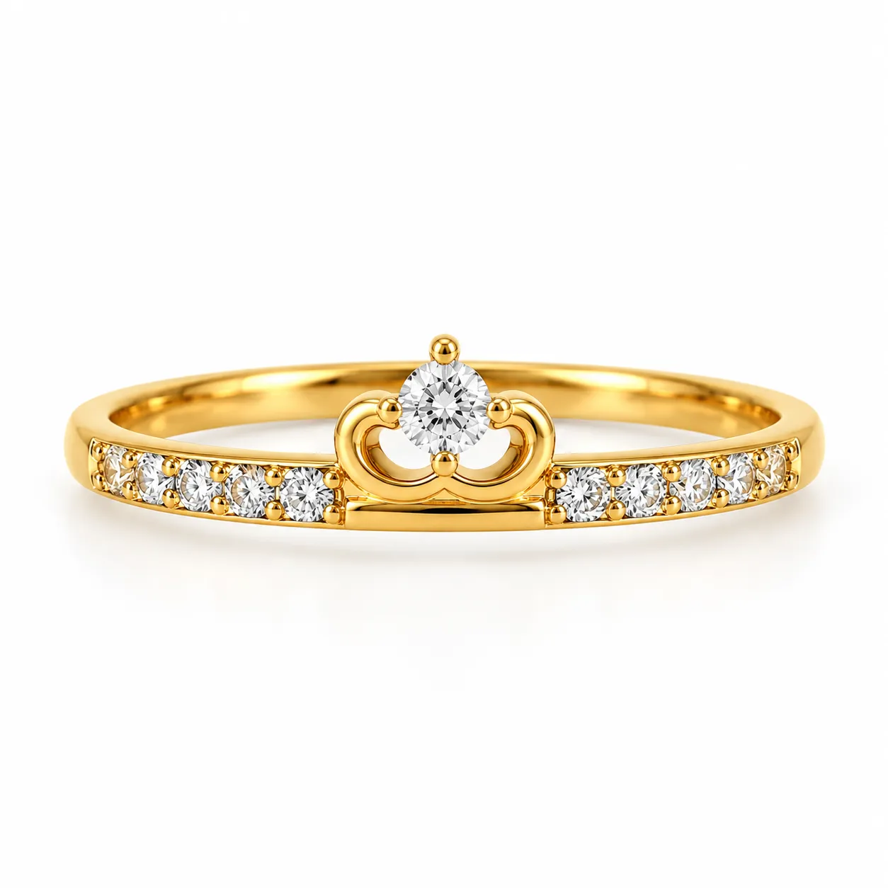 Tiara Pavé Lab Grown Diamond Ring (6) Tiara Pavé Lab Grown Diamond Ring featuring an elegant tiara-inspired design with sparkling pavé-set lab grown diamonds.