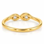Two Stone Lab Grown Diamond Wave Ring | Elegant 18K Gold Ring - Image 3