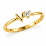 V Chevron Lab Grown Diamond Ring | 18K Gold Ring - Image 2