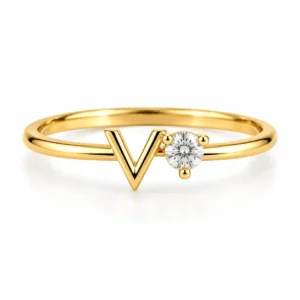 V Chevron Lab Grown Diamond Ring featuring a sleek V-shaped design with sparkling lab grown diamonds.