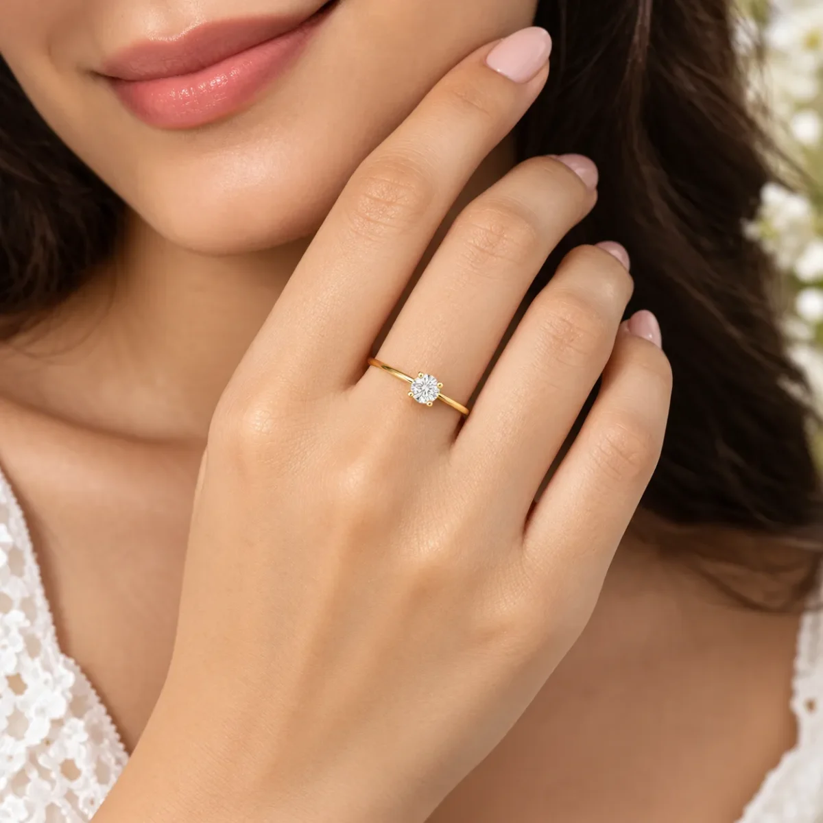 18K Gold Round Lab Grown Diamond Ring | Ring For Women - Image 3
