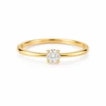Round lab grown diamond ring for women, elegant fine jewelry with a brilliant diamond center stone