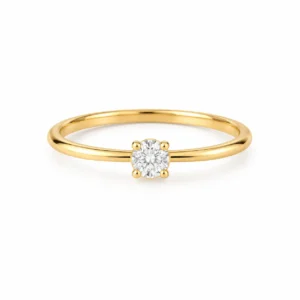 Round lab grown diamond ring for women, elegant fine jewelry with a brilliant diamond center stone