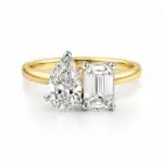 Toi Et Moi lab-grown diamond ring with elegant two-stone design