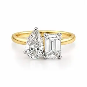 Toi Et Moi lab-grown diamond ring with elegant two-stone design