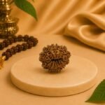 Back view of Original 13 Mukhi Nepal Rudraksha showing natural grooves, authentic texture and Lab Certified premium quality bead.