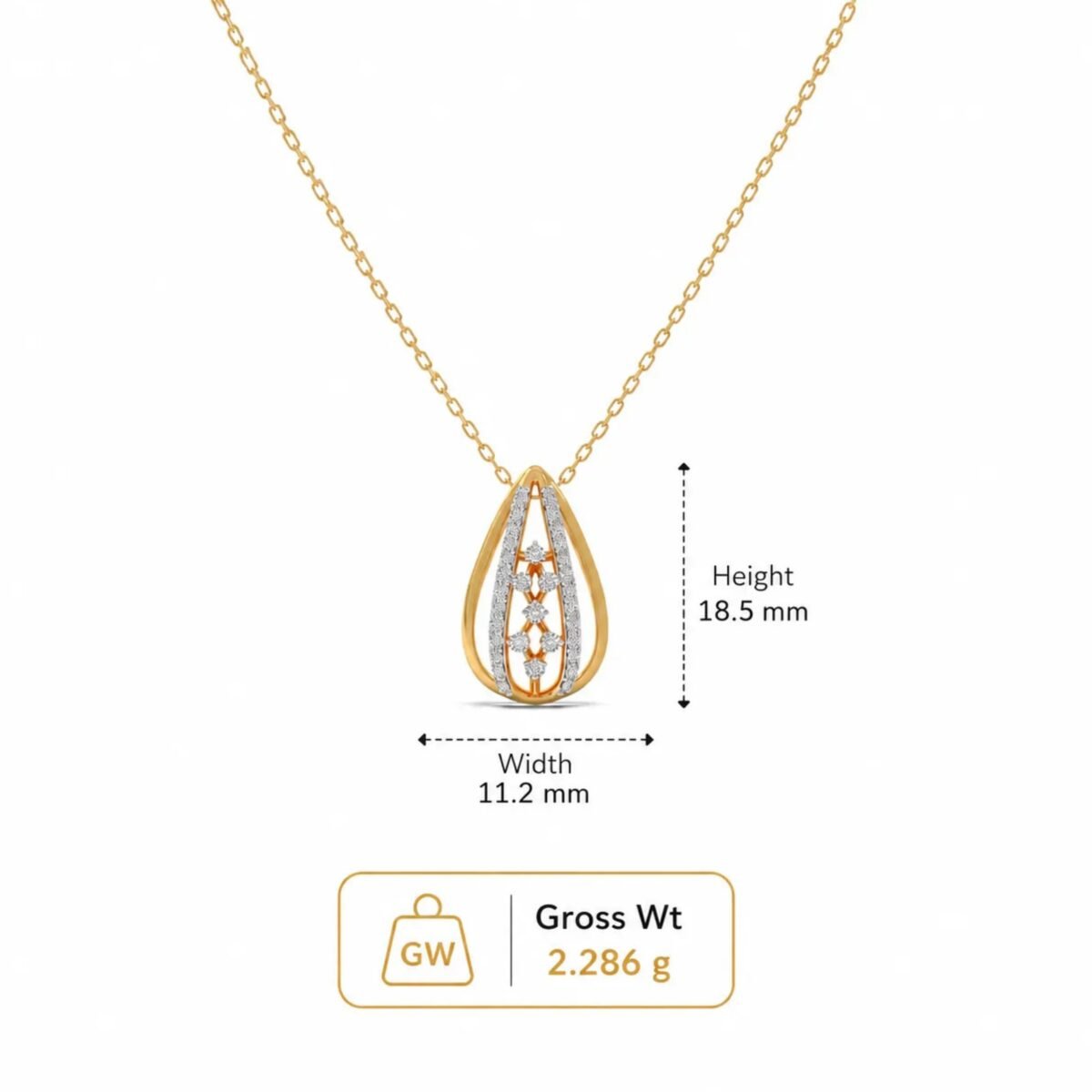 Elegant CVD Diamond Teardrop Pendant for Women - Image 5
