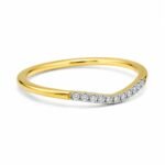 Elegant Curved Diamond Gold Band Ring | Lab Grown Diamond In 18K Gold - Image 2