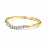 Elegant Curved Diamond Gold Band Ring | Lab Grown Diamond In 18K Gold - Image 3