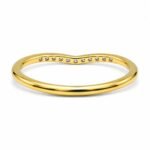 Elegant Curved Diamond Gold Band Ring | Lab Grown Diamond In 18K Gold - Image 4