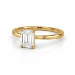 Emerald Cut Solitaire Yellow Gold Ring - Image 2