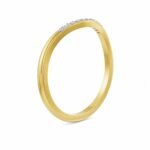 Elegant Curved Diamond Gold Band Ring | Lab Grown Diamond In 18K Gold - Image 5