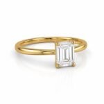 Emerald Cut Solitaire Yellow Gold Ring - Image 3